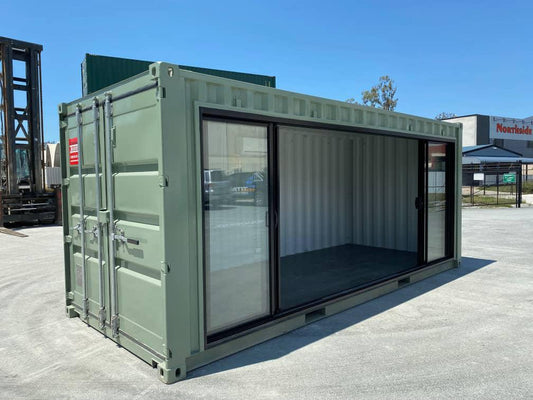 Conteneur de bureau de 20 pieds avec vitres latérales