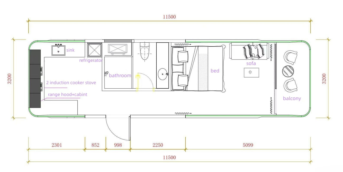 Capsule House E7 – 2 chambres, 1 salle de bain et balcon