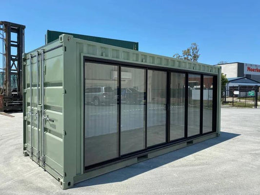 Conteneur de bureau de 20 pieds avec vitres latérales