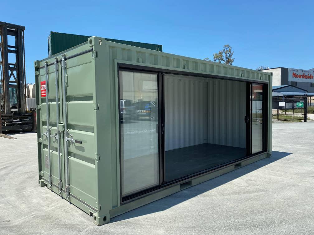 Conteneur de bureau de 20 pieds avec vitres latérales