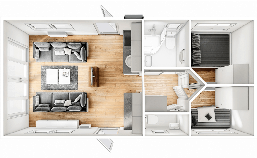 Mobil-home Malta Haus – 2 chambres avec terrasse sur le toit