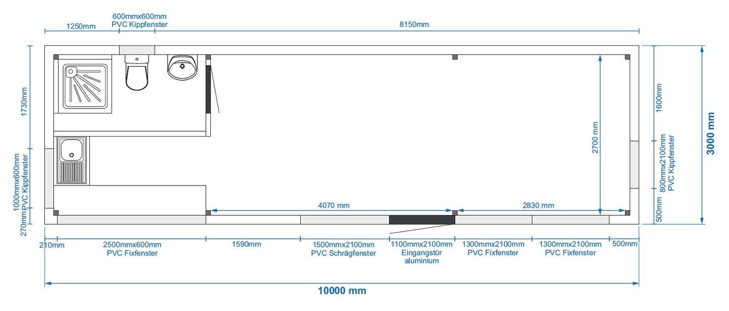 Petite maison / maison de vacances 10,00 × 3,00 m