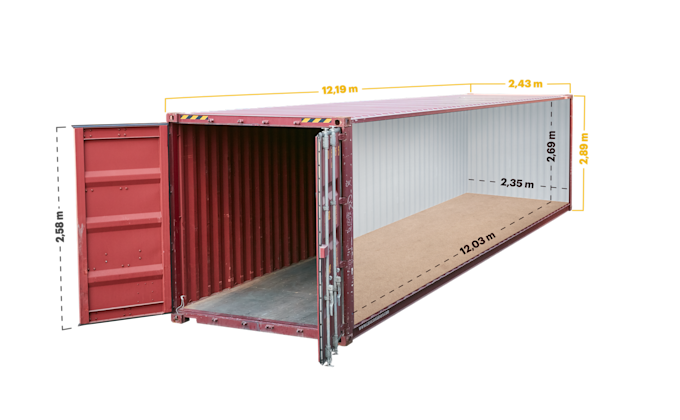 Conteneur High Cube de 40 pieds d'occasion