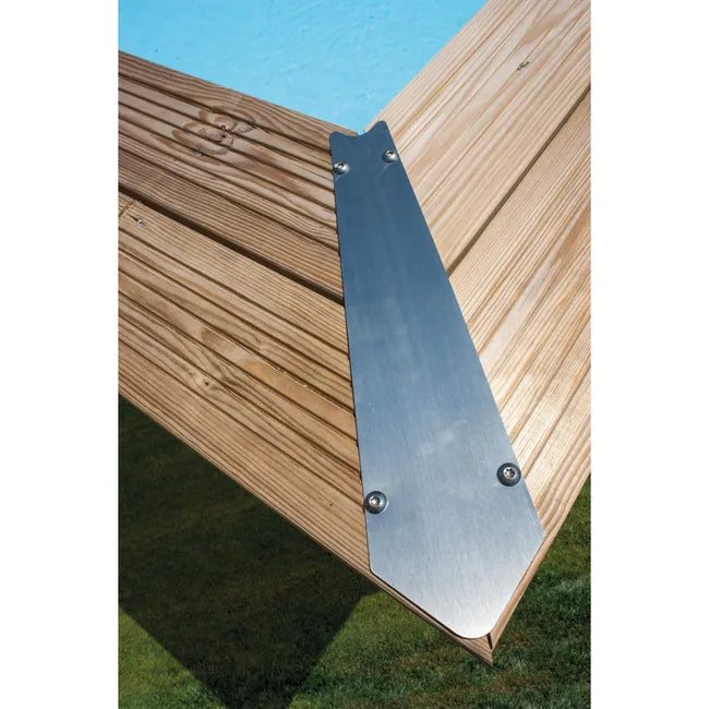 Piscine hors-sol rigide GRE Violette 2 marron, 1,20 m de haut x 1,50 m de diamètre.