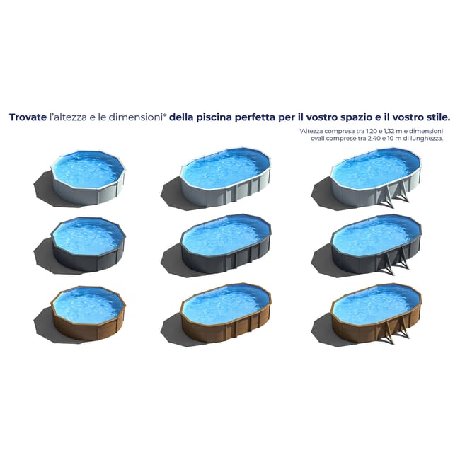 Piscine hors-sol rigide GRE Atlantis blanche – Dimensions intérieures 6,1 x 3,75 m