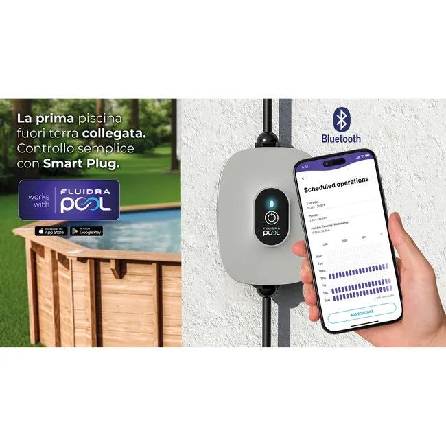 Piscine hors-sol rigide GRE Violette 2 marron, 1,20 m de haut x 1,50 m de diamètre.