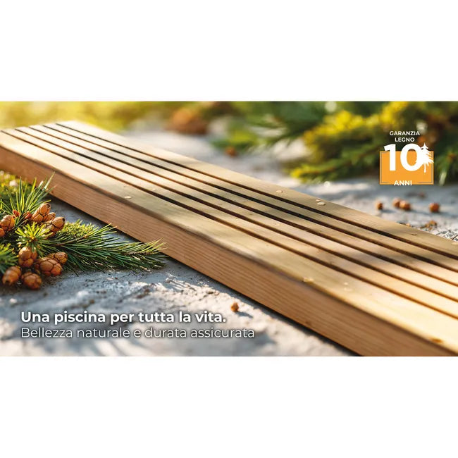 Piscine hors-sol rigide GRE Violette 2 marron, 1,20 m de haut x 1,50 m de diamètre.