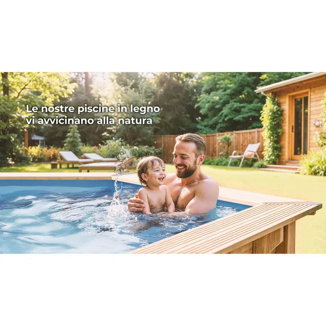 Piscine hors-sol rigide GRE Violette 2 marron, 1,20 m de haut x 1,50 m de diamètre.