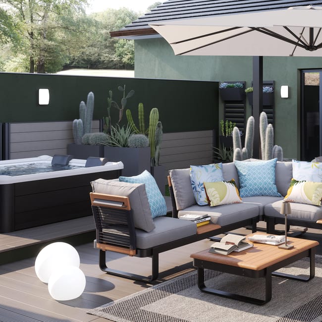 Cadre rigide carré Oslo pour spa hors sol – 1,6 × 1,6 × 0,65 m