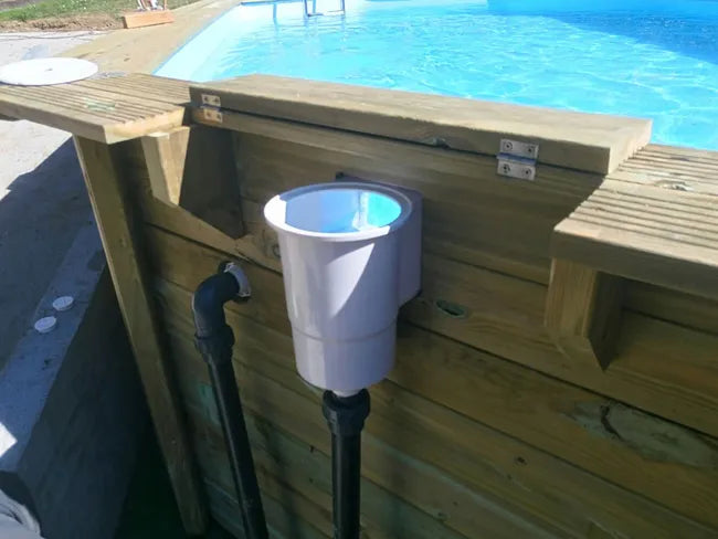 Piscine hors-sol rigide GRE Violette 2 marron, 1,20 m de haut x 1,50 m de diamètre.